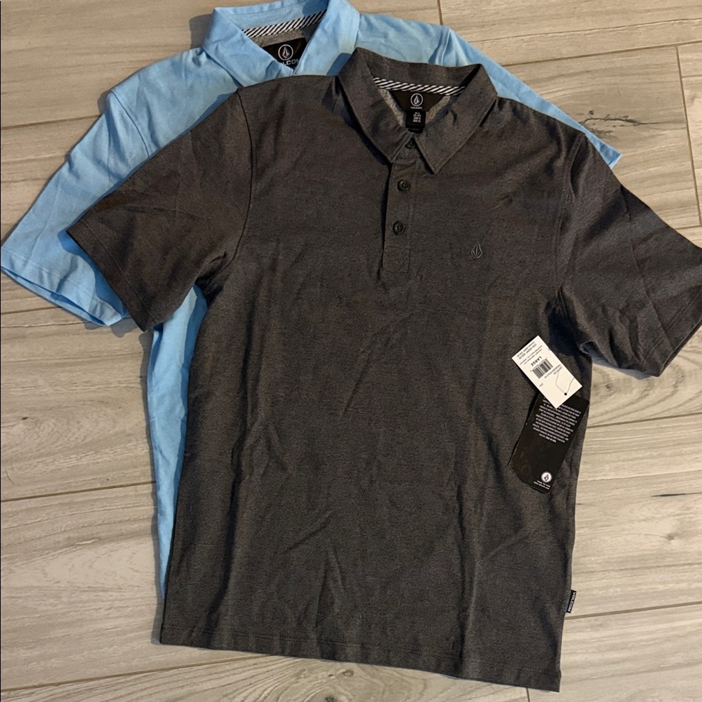 Volcom Boys Polo Shirt Duo - Charcoal and Light Blue